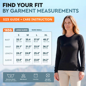 Old Collection size guide - Lightweight 165