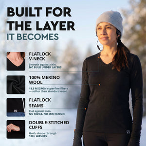 Women's merino V-neck details - Old Collection