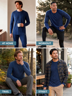 Men's merino long sleeve crew lifestyle