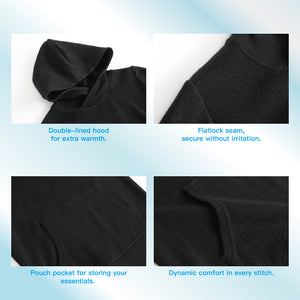 Kids merino cotton hoodie details - Old Collection