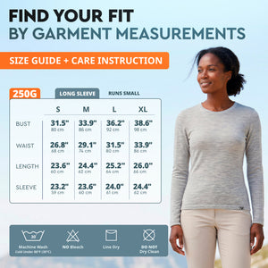 Old Collection size guide - Midweight 250