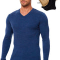 Old Collection Men's Merino Wool V-Neck 165 Indigo Blue