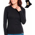 Old Collection Women's Merino Wool Long Sleeve Crew Neck Black
