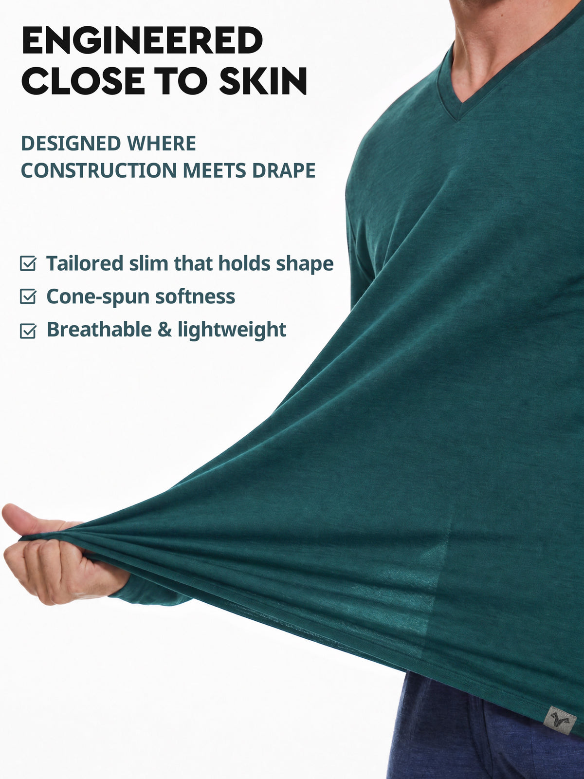 Men's merino V-neck lifestyle