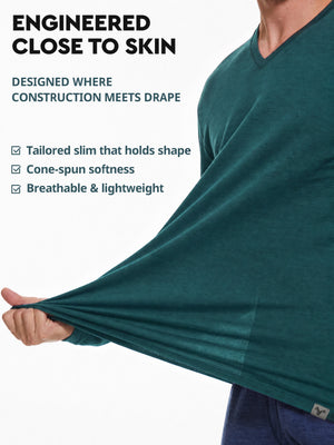 Men's merino V-neck lifestyle