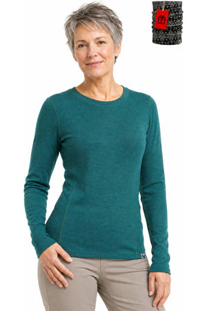 Women's Merino Wool Long Sleeve Crew Neck 250 Bayberry Green