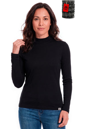 Women's Merino Wool Turtleneck 250 Black