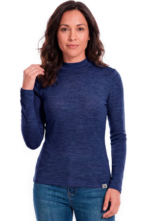 Women's Merino Wool Turtleneck 250 Indigo Blue