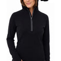 MERINNOVATION Women's Merino Wool Half Zip Hoodie Black with bonus merino socks