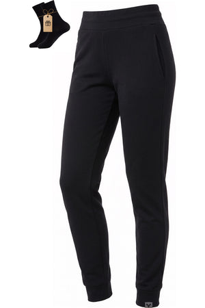 MERINNOVATION Women's Merino Wool Joggers Black with bonus merino socks