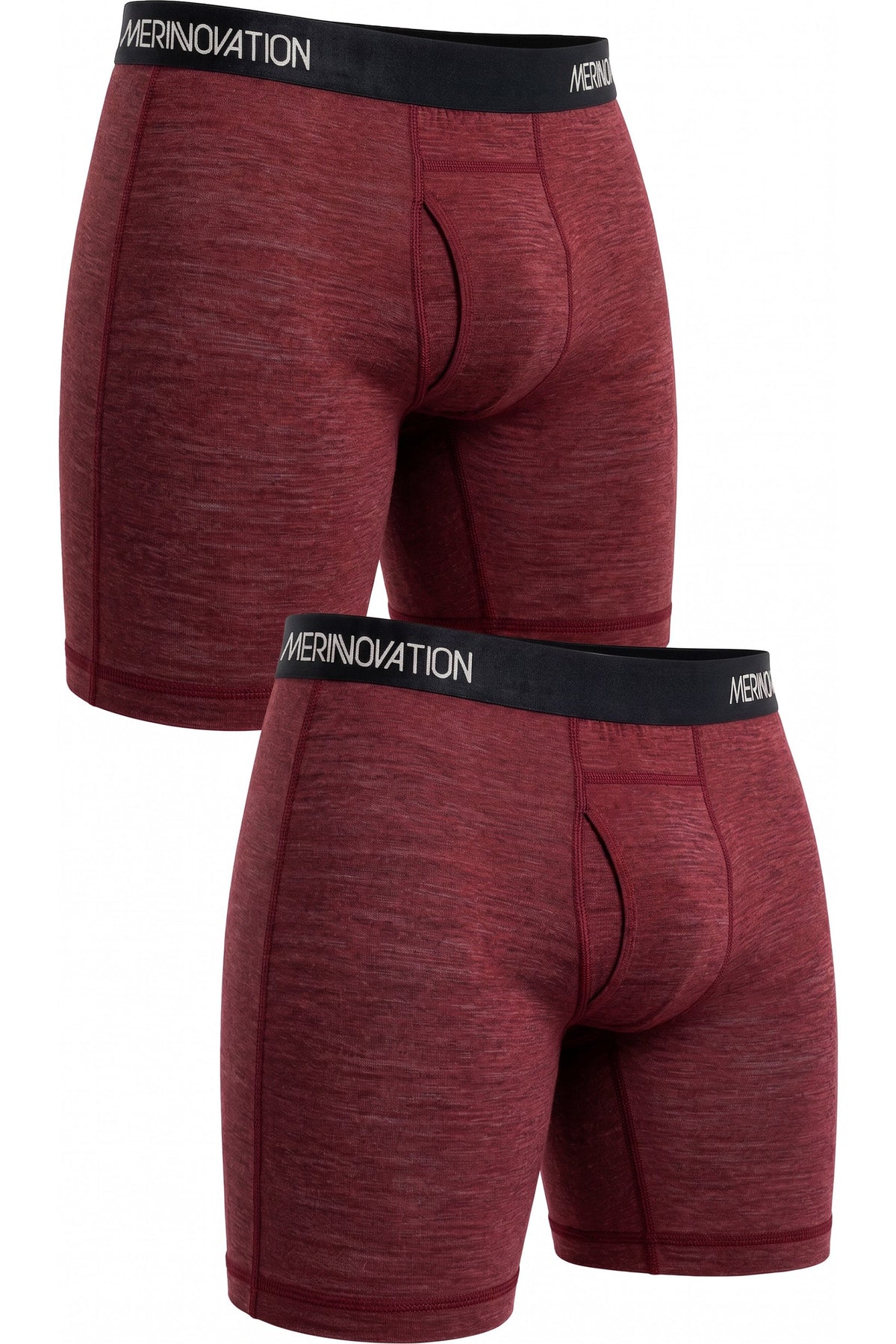 MERINNOVATION Men's Merino Wool Boxer Briefs 2-Pack Cabernet