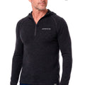 Old Collection MERINNOVATION Men's Merino Wool Half Zip Hoodie Charcoal with bonus merino socks