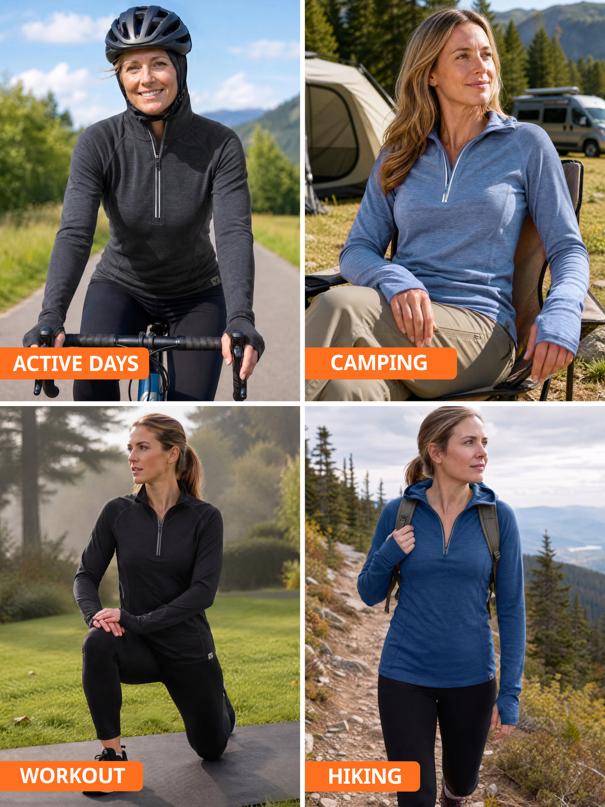 Women's merino hoodie Charcoal Marle details