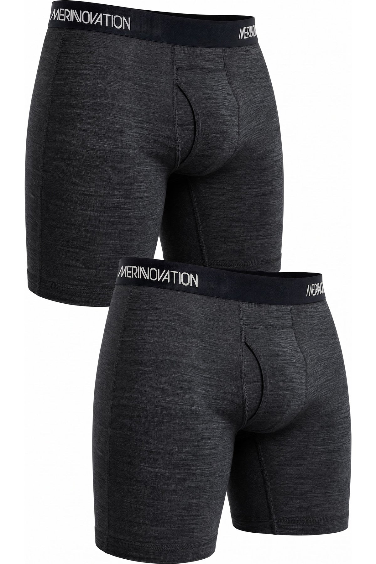 MERINNOVATION Men's Merino Wool Boxer Briefs 2-Pack Charcoal Marle