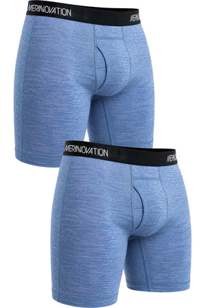 MERINNOVATION Men's Merino Wool Boxer Briefs 2-Pack Deep Blue