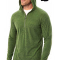 MERINNOVATION Men's Merino Wool Half Zip Hoodie Green Olive with bonus merino socks
