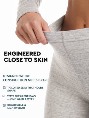 Women's merino leggings Grey Marle lifestyle