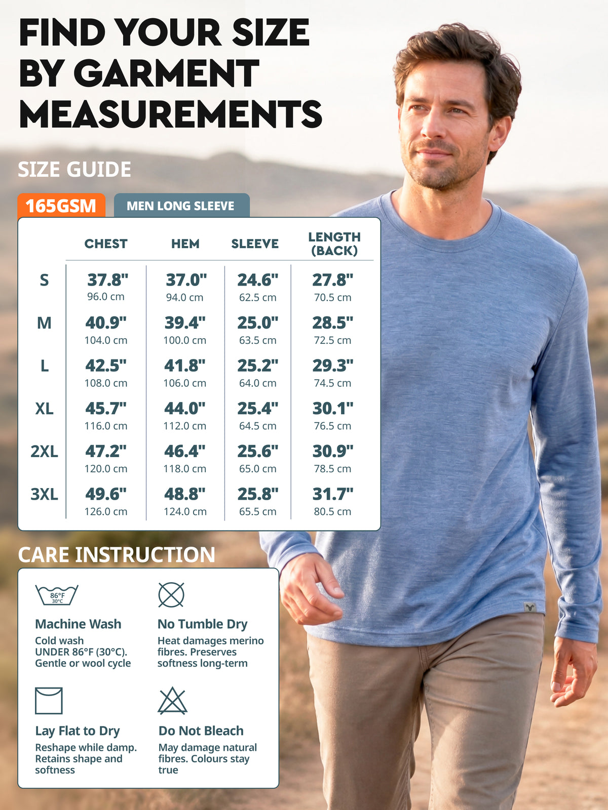Size guide - Lightweight 165