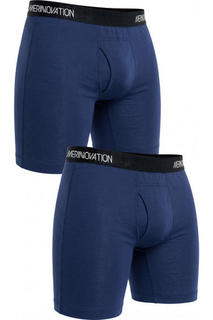 MERINNOVATION Men's Merino Wool Boxer Briefs 2-Pack Midnight Navy
