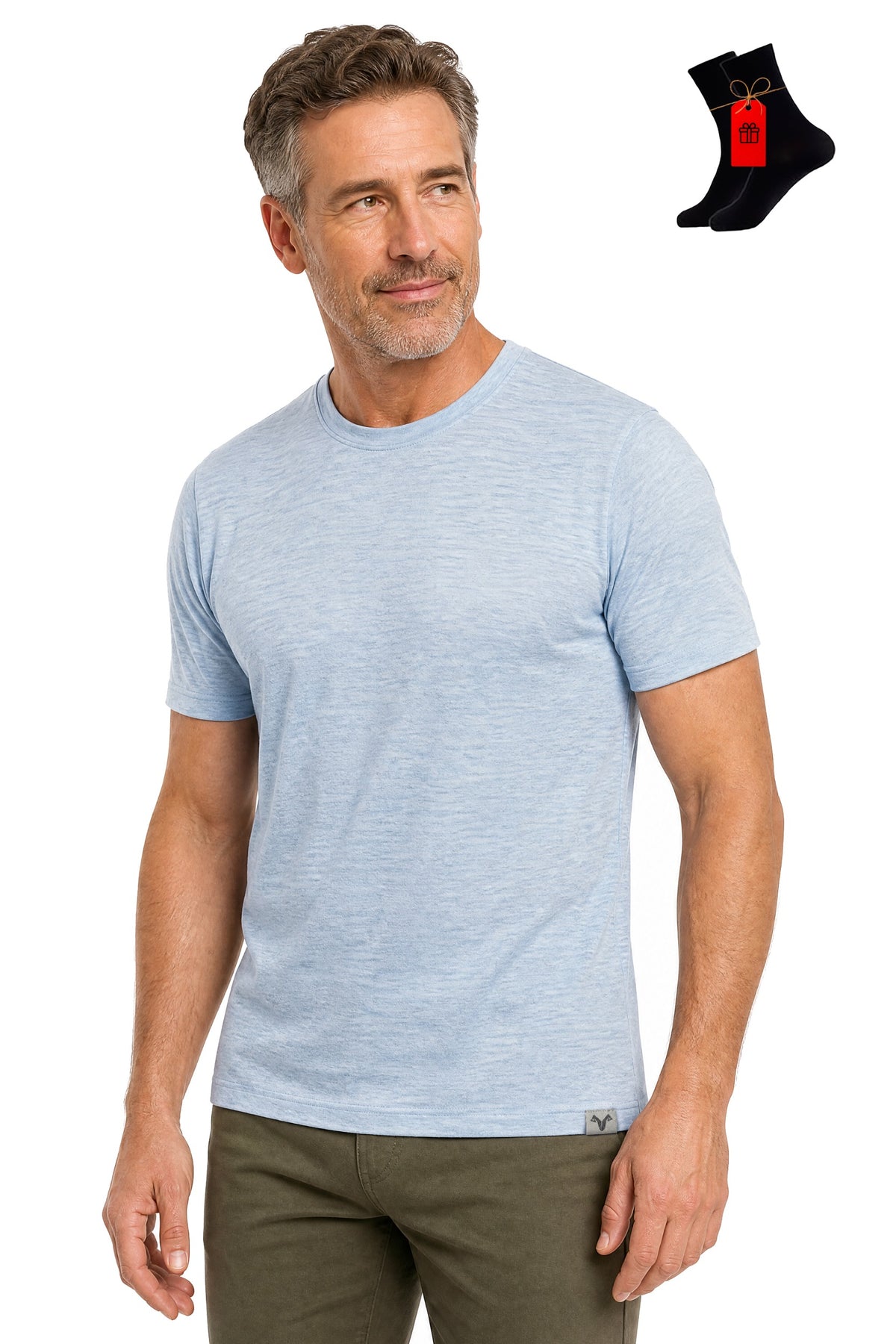 MERINNOVATION Men's Merino Wool Crew Neck T-Shirt - Arctic