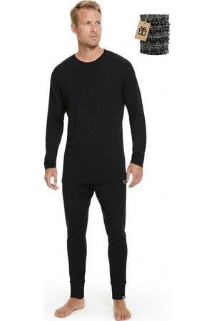 MERINNOVATION Men's Merino Wool Base Layer Set 250 Black