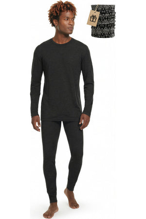 MERINNOVATION Men's Merino Wool Base Layer Set 250 Charcoal