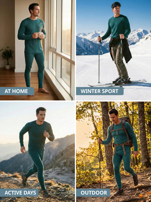 Men's merino base layer set lifestyle
