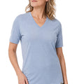 MERINNOVATION Women's Merino Wool V-Neck T-Shirt - Ashley Blue